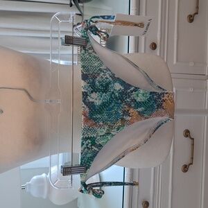 NWT Vitamin A Womens Multi Color Snakeskin Print Bikini String Swim Bottom XL-12